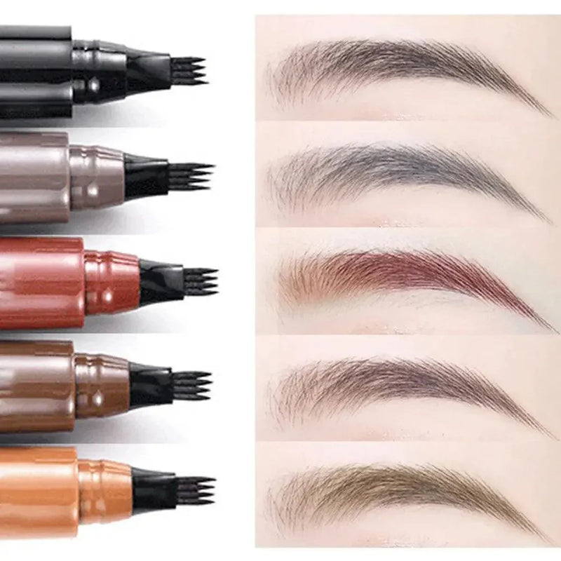 Kit 2 Canetas para Sobrancelha a prova d’agua com 4 pontas - Lua e Neve Tip Brow Fio a Fio