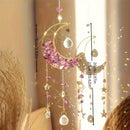 SoLuna - Crystal 1/4 peças de cristal em formato de lua, pingente para carro, decoração de parede mágica com arco-íris, pingente de cristal de fantasia, arco-íris