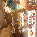 SoLuna - Crystal 1/4 peças de cristal em formato de lua, pingente para carro, decoração de parede mágica com arco-íris, pingente de cristal de fantasia, arco-íris