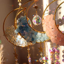 SoLuna - Crystal 1/4 peças de cristal em formato de lua, pingente para carro, decoração de parede mágica com arco-íris, pingente de cristal de fantasia, arco-íris