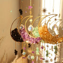 SoLuna - Crystal 1/4 peças de cristal em formato de lua, pingente para carro, decoração de parede mágica com arco-íris, pingente de cristal de fantasia, arco-íris