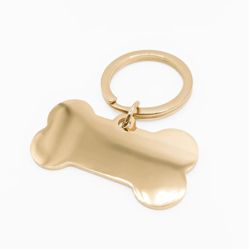 Tag de Identificação Pet Ossinho Personalizada Premium Inox