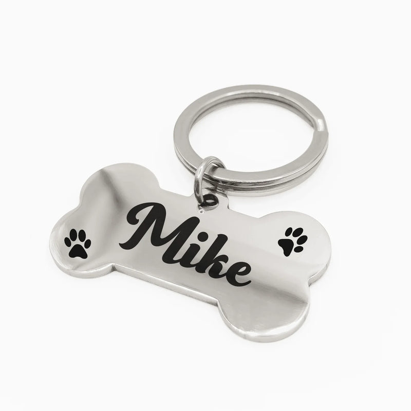 Tag de Identificação Pet Ossinho Personalizada Premium Inox